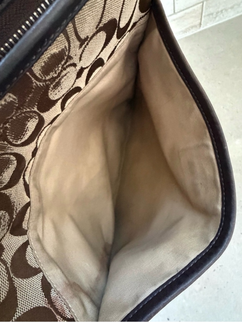 Coach Brown Signature Canvas Crossbody Bag with Dark Trim - Picture 3 of 9
